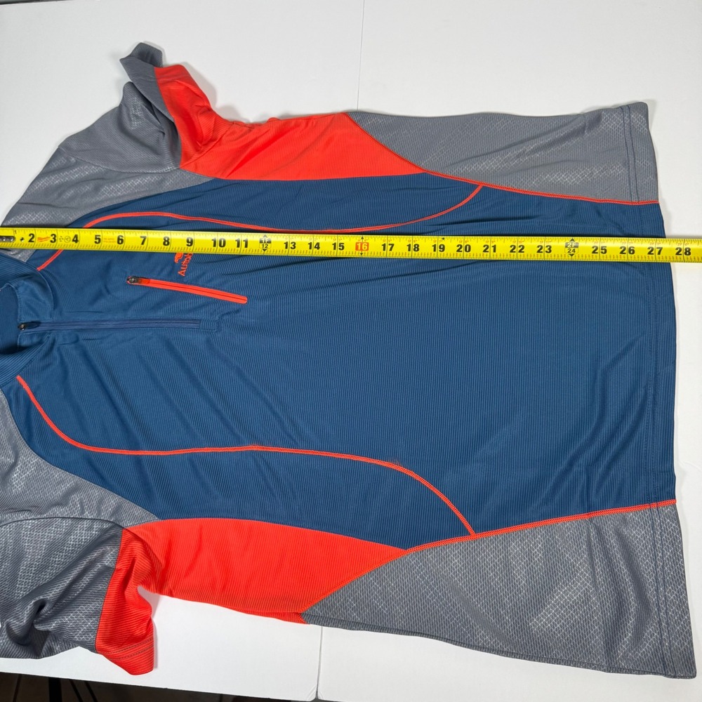 Autobahn Cycling Jersey Mens 105 Blue Orange Gray Colorblock Quarter Zip Shirt - Picture 10 of 12